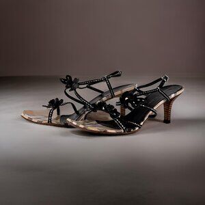 BURBERRY Nova Check and Flower Sandal - Size 38